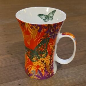 Könitz Germany 5" Butterfly & Flower Porcelain Design Mug
